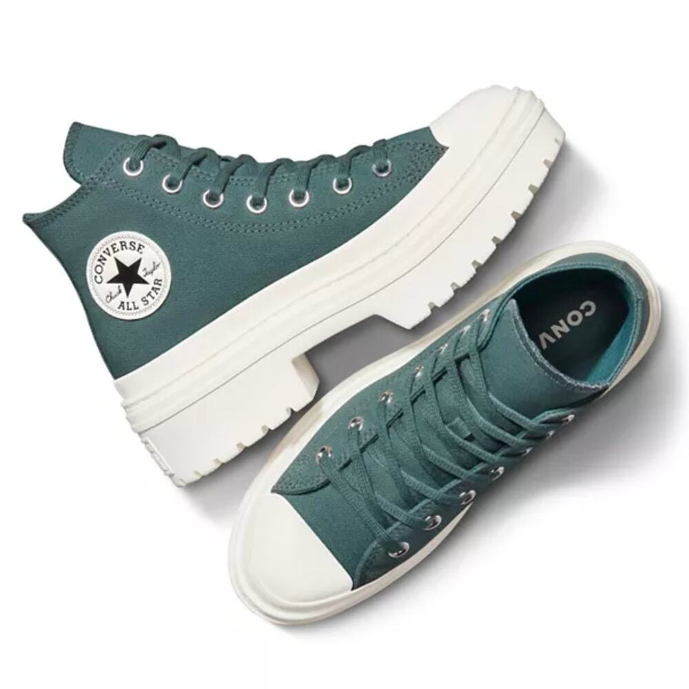 Converse Chuck Taylor All Star Lugged Heel High Top Platform Sneakers Teal 7.5